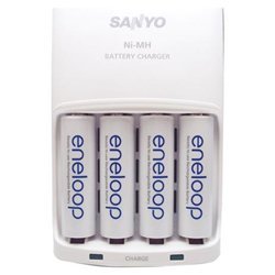 Sanyo SEC-MQN06TG-4 4 POSITION CHARGER WITH 4 RECHARGEABLE AA NIMH BATTERIES