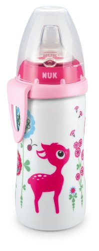 NUK 10255175 Active Cup 300 ml mit Soft-Trinkt&uuml;lle aus Silikon ab 12 Monate, mit Clip, auslaufsicher, extrem robust, BPA frei, weiss / rosa