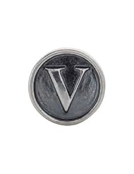Kera Sterling Silver Alphabet Letter V Bead