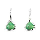 Barse Sterling Silver Lime Turquoise Museum Wire Earrings