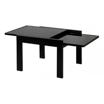 Table basse carrée noire 60cm + extension 60cm Julie Id'Clik