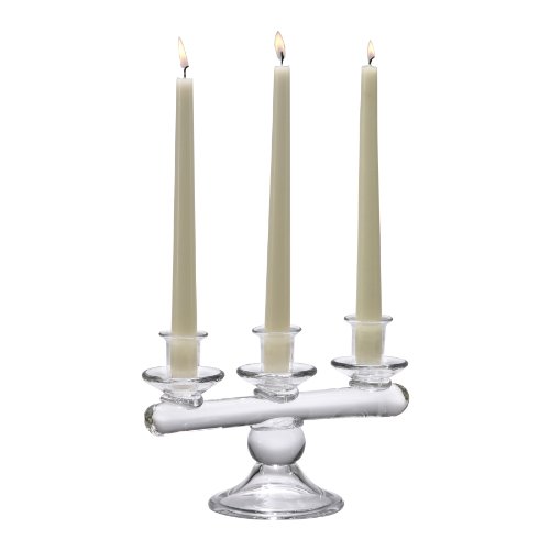 Lina Clear Glass Three Taper Candleholder
