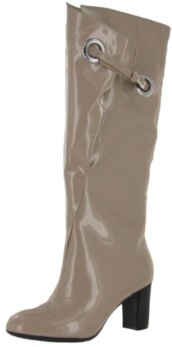 SPERRY Sausalito Womens Knee High Patent Leather Rain Boots Shoes Heels Taupe Patent