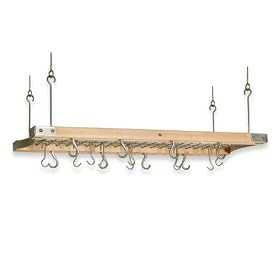 Royce Lighting RF49A Home Accents Wood and Metal Hanging Pot Rack