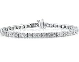 White Gold Traditional Square Diamond Bracelet