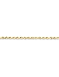 10k Yellow Gold 8in 3.5mm Handmade D/C Rope Chain Bracelet. Metal Wt- 7.4g
