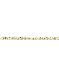 10k Yellow Gold 7in 3.5mm Handmade D/C Rope Chain Bracelet. Metal Wt- 6.3g
