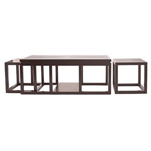 Pinzon Ellington 3 Piece Set Wood Coffee, Java