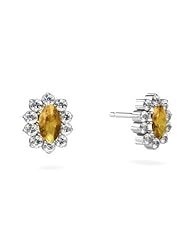 Genuine Citrine 14kt White Gold Earrings
