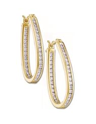 1 ct tw Diamond Inside-Outside Hoop Earrings