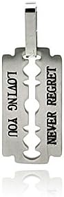 Stainless Steel Razor Blade Quotes Dog Tag Charm Pendant SOD Stainless Steel Razor Blade Quotes Dog Tag Charm Pendant