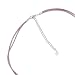 Pink Rhodonite Heart Pendant with Sterling Silver Accent on Double-Strand Leather Cord image 1