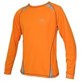 Mens More Mile Fluorescent Orange REFLECTOR Long Sleeve running top with reflective panels