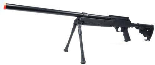 Spring M187B Bolt Action Sniper Rifle FPS-550 Collapsible Stock, Bipod Airsoft Gun