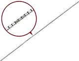 Box Chain Necklace in Sterling Silver 24 Inches (1.10mm)