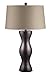 Lighting Enterprises T-1518/9433 Mission Bronze Table Lamp with Khaki Linen Hardback Shade