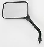 Emgo Universal Rectangular Mirror - GP Deluxe, Short Stem, Black, 130mm x 85mm, 10mm Thread Left 20-78213