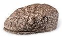 Donegal Herringbone Tweed Caps - Brown