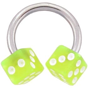 Horseshoe - Green DICE Circular Barbell by 