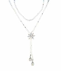 Necklace - N187 - Genuine Sparkly Crystal - 36" Long ~ Clear AB Irridescent