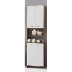 Badezimmerm�bel Hochschrank Schrank Zwetschge/wei� Madr