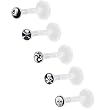 Bioplast No. 4 Five Logo Push-In Interchangeable Labret Pack