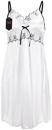 YISABELL Womens Lace Babydoll Halter Nightwear Sexy Satin Chemise Lingerie
