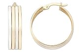 14K Yellow and White Gold Hoop Earrings