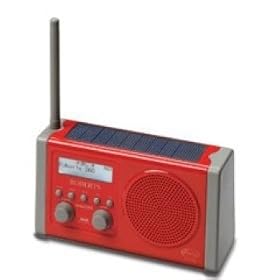 Roberts Radio Solar Powered DAB Red Radio + Rechargeable Battery