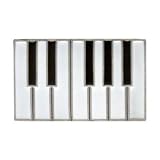 Piano Keys Keyboard Belt Buckle Chrome, Black & White Enamel