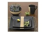 Gourmet Basic Bamboo Collection Square Black Serving Platter 14.7-in.
