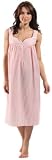 Ladies Lady Selena Floral Or Stripe Print Button Front Sleeveless Long Nightdress Nighty Sleepwear