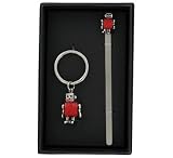 Paperchase Keyring & Bookmark Set. Robot Design