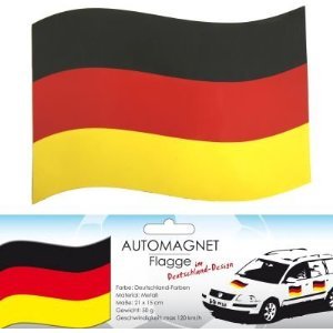 Deutschland Automagnet Fahnen Design EM 2012 Fanartikel, 21x15cm, Metall