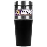 NBA Los Angeles Lakers 16-Ounce Stainless Steel Travel Tumbler with Black Sleeve