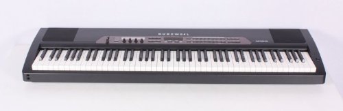 Kurzweil SP2XS 88 Note Digital Stage Piano, Hammer Action Keys, 64 Programs, 64 Voice Polyphony, Includes Two 6 Inch Speakers and Stand, Black and Chrome