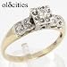 10K Yellow & White Gold Diamond Engagement Ring - OldCities Art Deco Jewelry