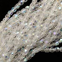 Czech Fire Polish Glass Beads 4mm Round Crystal