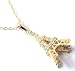 Gorgeous Gold Plated 3-D Crystal Eiffel Tower Paris France Theme Pendant and Necklace