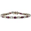 14K Yellow Gold Ruby and Diamond Bracelet