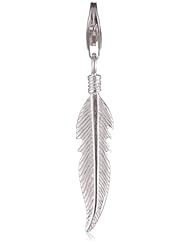 VINANI brand Germany 925 Sterling Silver Charm Pendant Feather shiny Indian HFED