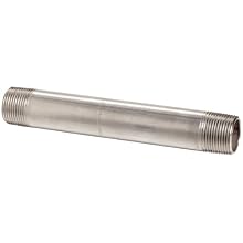 Stainless Steel 304/304L Pipe Fitting, Nipple, Schedule 40 Welded, NPT Male