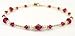 Ruby July Beaded Anklets: Swarovski Crystal Birthstone Jewelry. Adjustable 14K Gold Filled Ankle Bracelets
