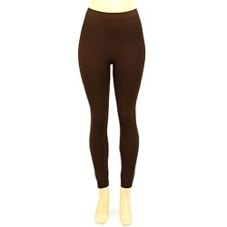 Winter Thinsulate Fleece Lined Leggings Stretch Tights Brown