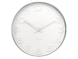 Karlsson KA4383 Wanduhr Mr. White Numbers Stahl poliert
