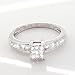 0.50 Carat Princess with Round Brilliant Diamond Engagement Ring in 18ct Solid White Gold