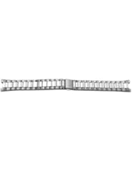 Seiko Silver Tone Stainless Steel Push Button Fold-Over Clasp 16mm Watch Bracelet