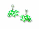 Sterling Silver Turtle Resin Earrings