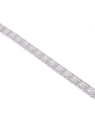 14K White Gold 7" Square Bracelet
