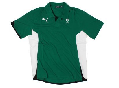 Ireland Players Media Rugby Polo Shirt Green - size L Ireland Players Media Rugby Polo Shirt Green - size L